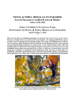 Nepal & India: Himalayan Paradise