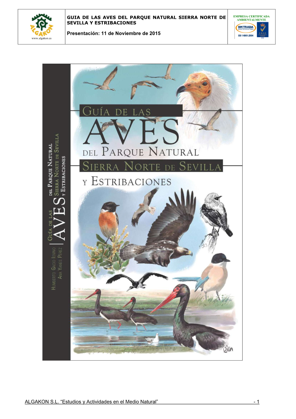 Guía Aves Parque Natural Sierra Norte De Sevilla