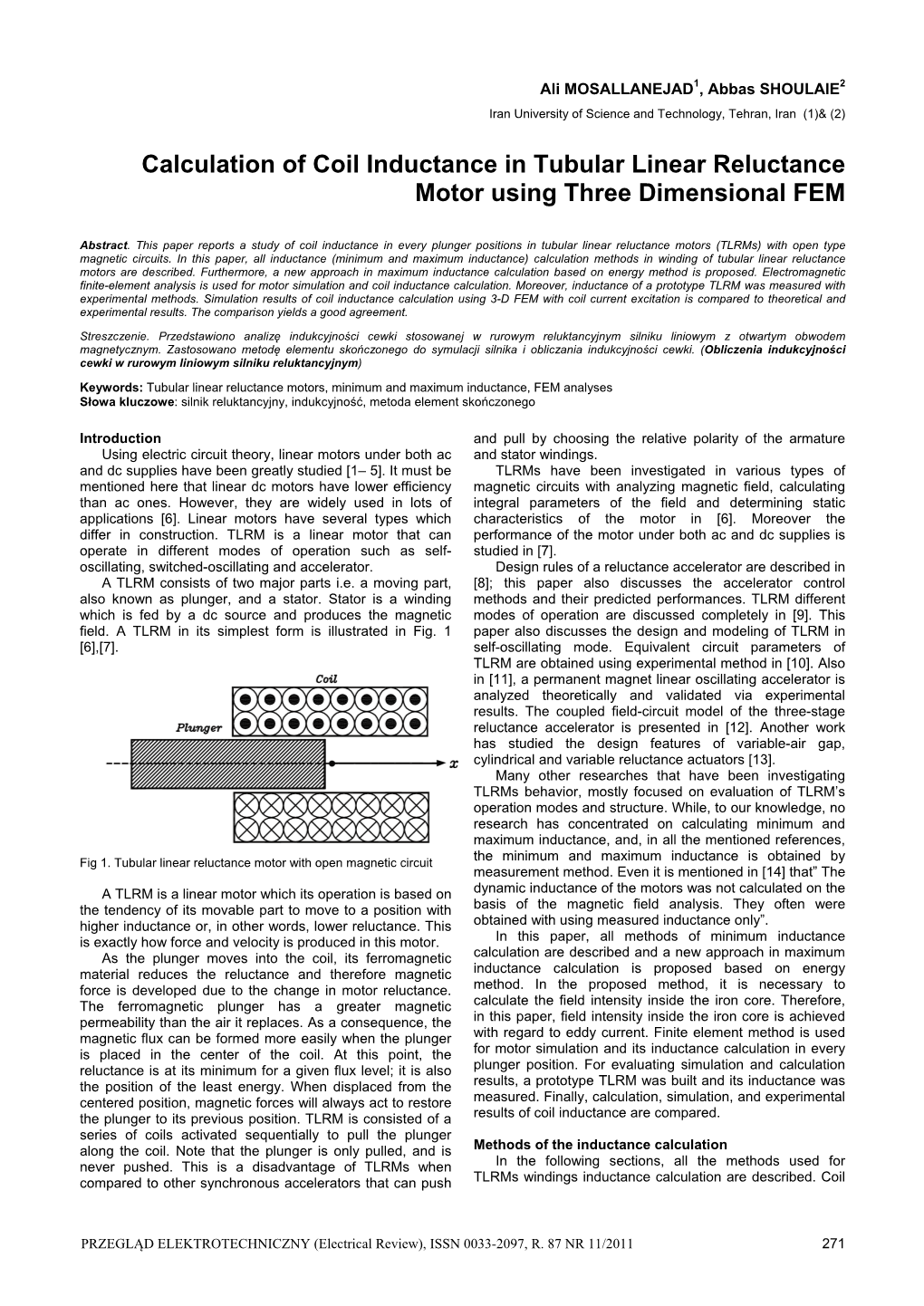 Calculation of Coil Inductance in Tubular Linear Reluctance Motor Using Three Dimensional FEM