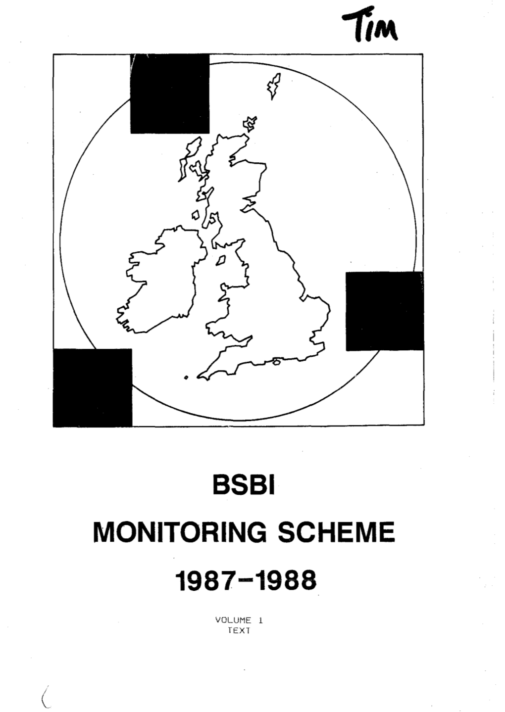 BSBI Monitoring Scheme 1987-88