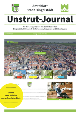 Unstrut-Journal Für Die Landgemeinde Mit Den Ortschaften Dingelstädt, Helmsdorf, Kefferhausen, Kreuzebra Und Silberhausen