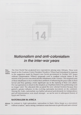 Nationalism and Anti-Colonialism in the Inter-War Years