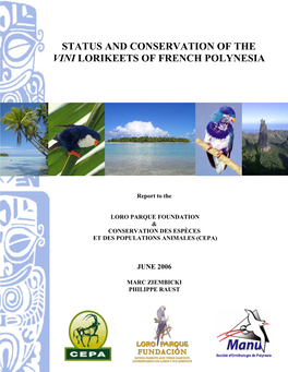 Status and Conservation of the Vini Lorikeets of French Polynesia