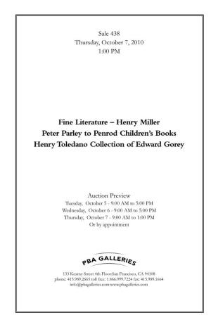 Henry Miller Peter Parley to Penrod Children's Books Henry Toledano