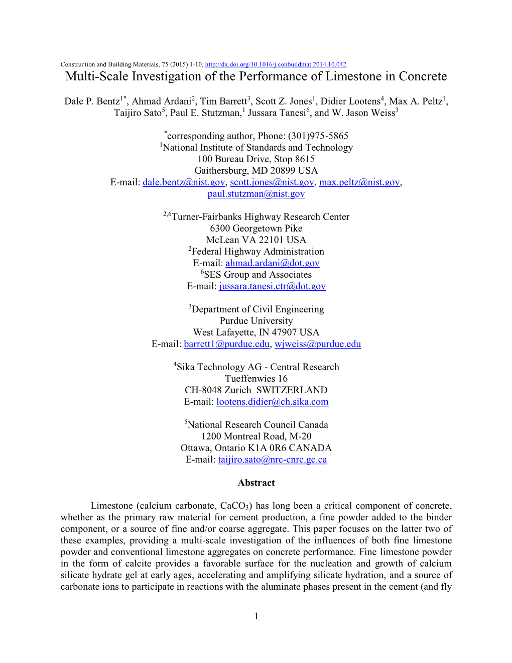 Multi-Scale Investigation of the Performance of Limestone in Concrete