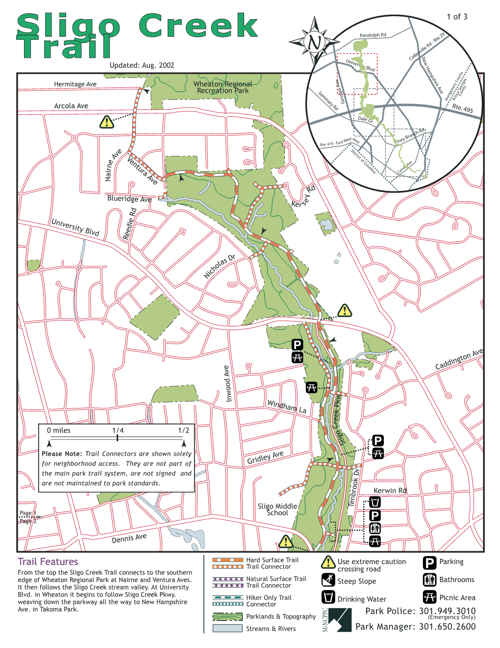 Sligo Creek Hiker/Biker Trail Map (PDF)