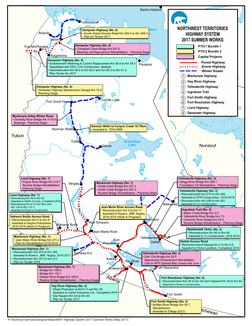 NWT Highway System 2017 Summer Works.Cdr