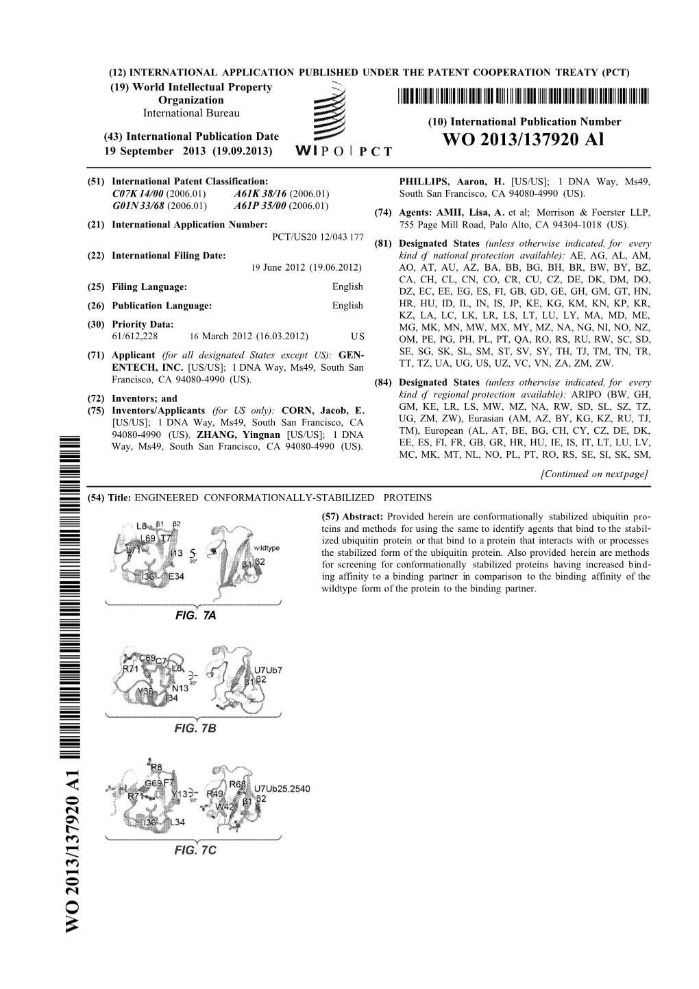 WO 2013/137920 Al 19 September 2013 (19.09.2013) P O P C T