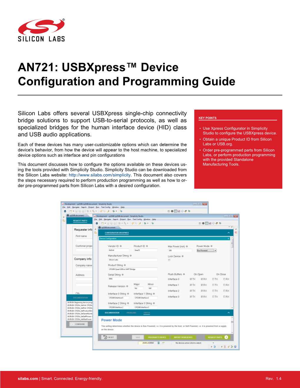 AN721: Usbxpress™ Device Configuration and Programming Guide