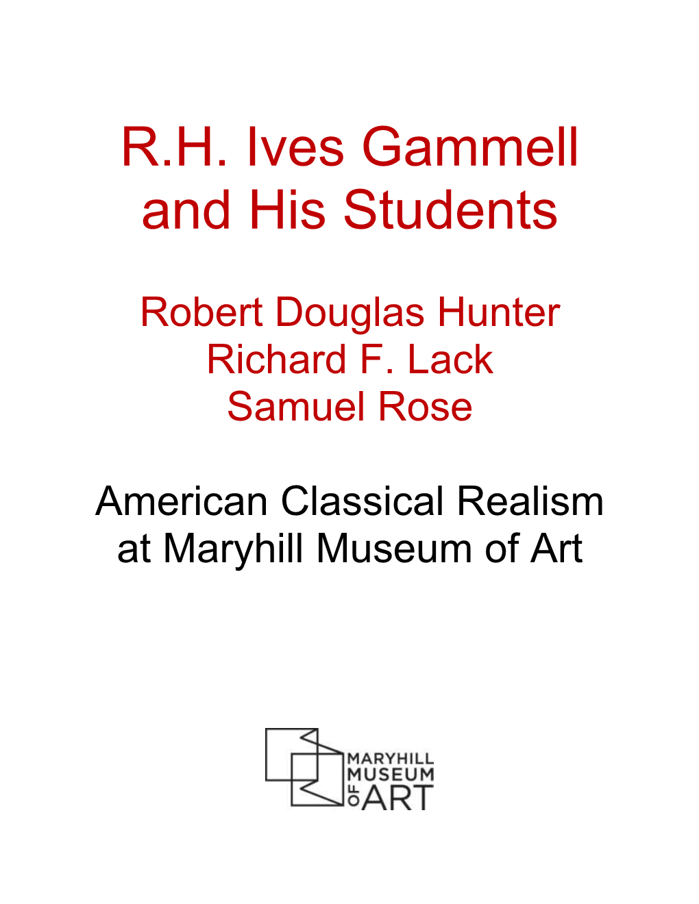 R.H. Ives Gammell and His Students