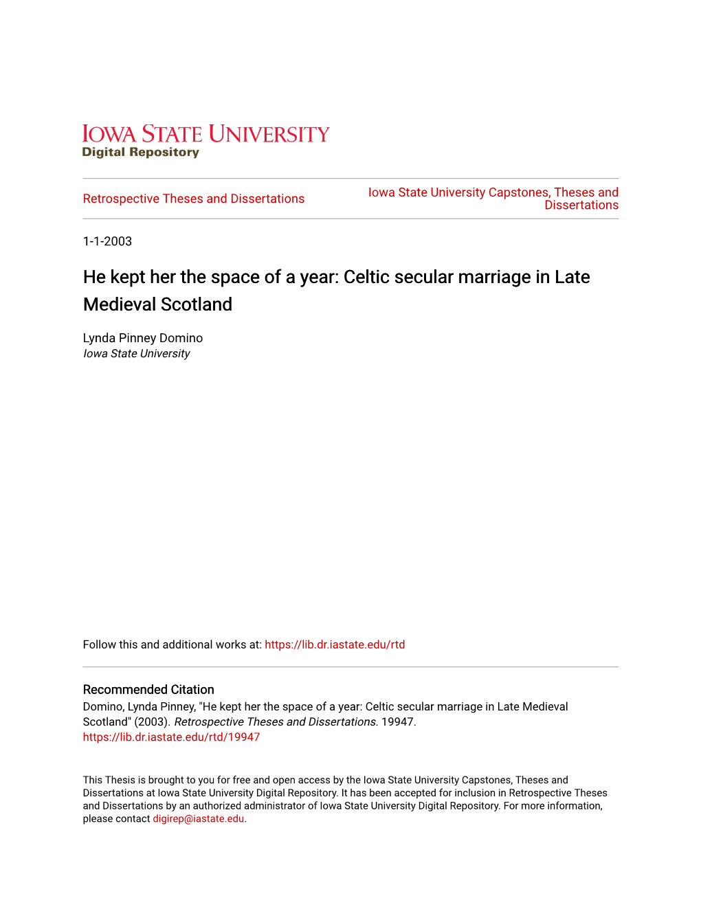 Celtic Secular Marriage in Late Medieval Scotland