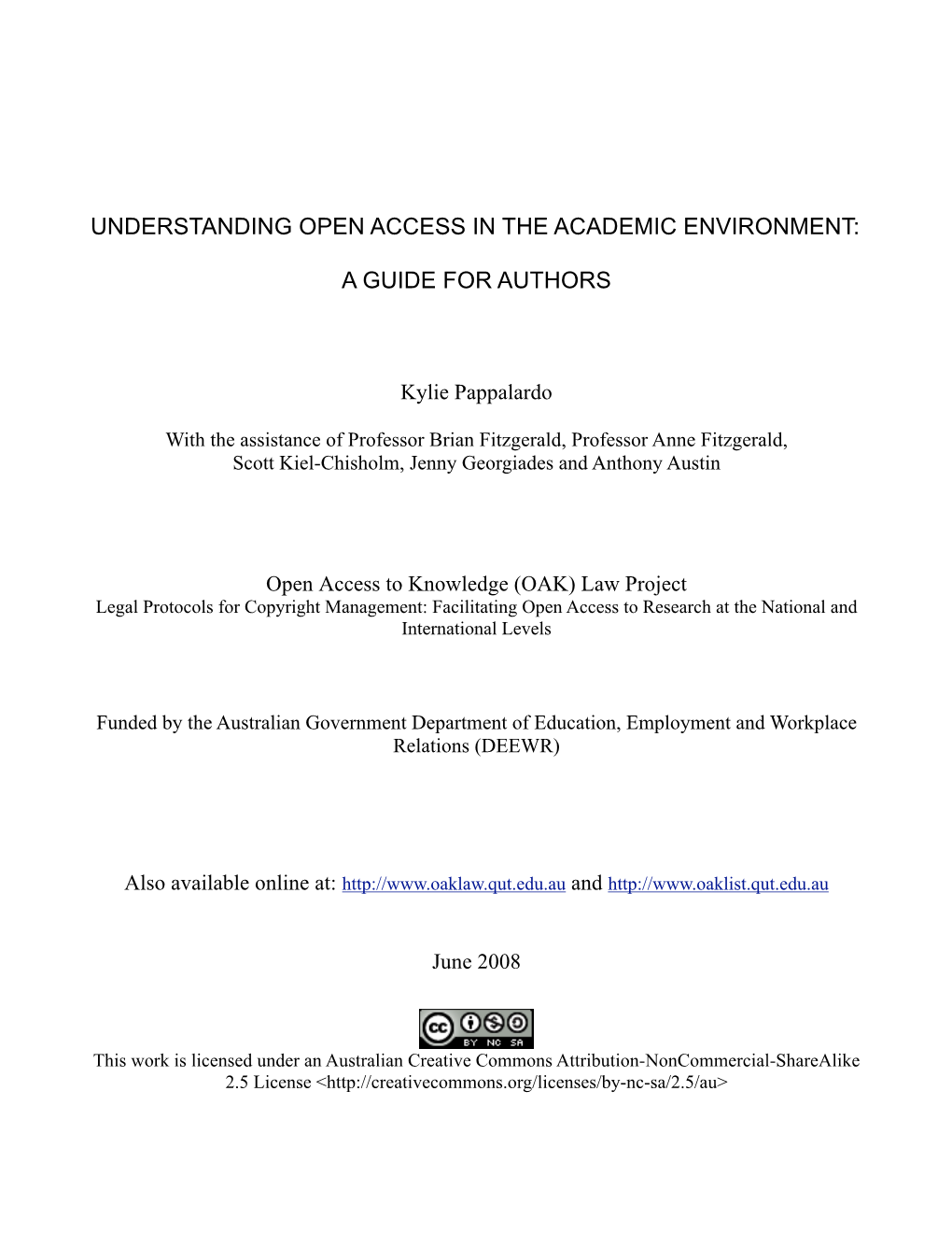 Understanding Open Access in an Academic Environment