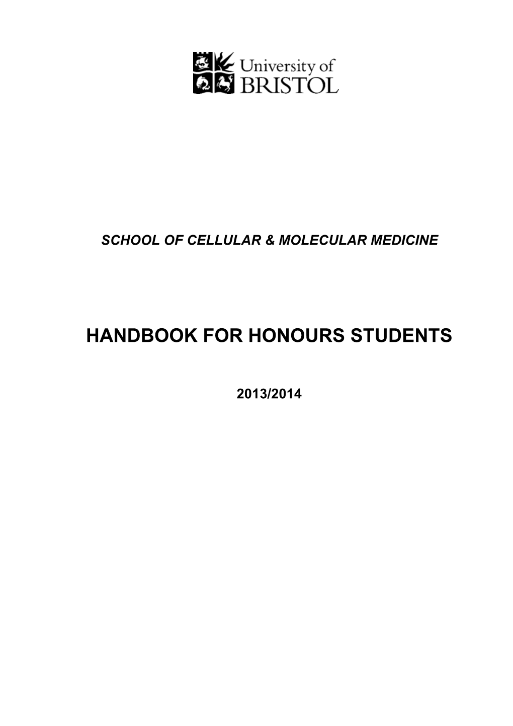 Handbook for Honours Students