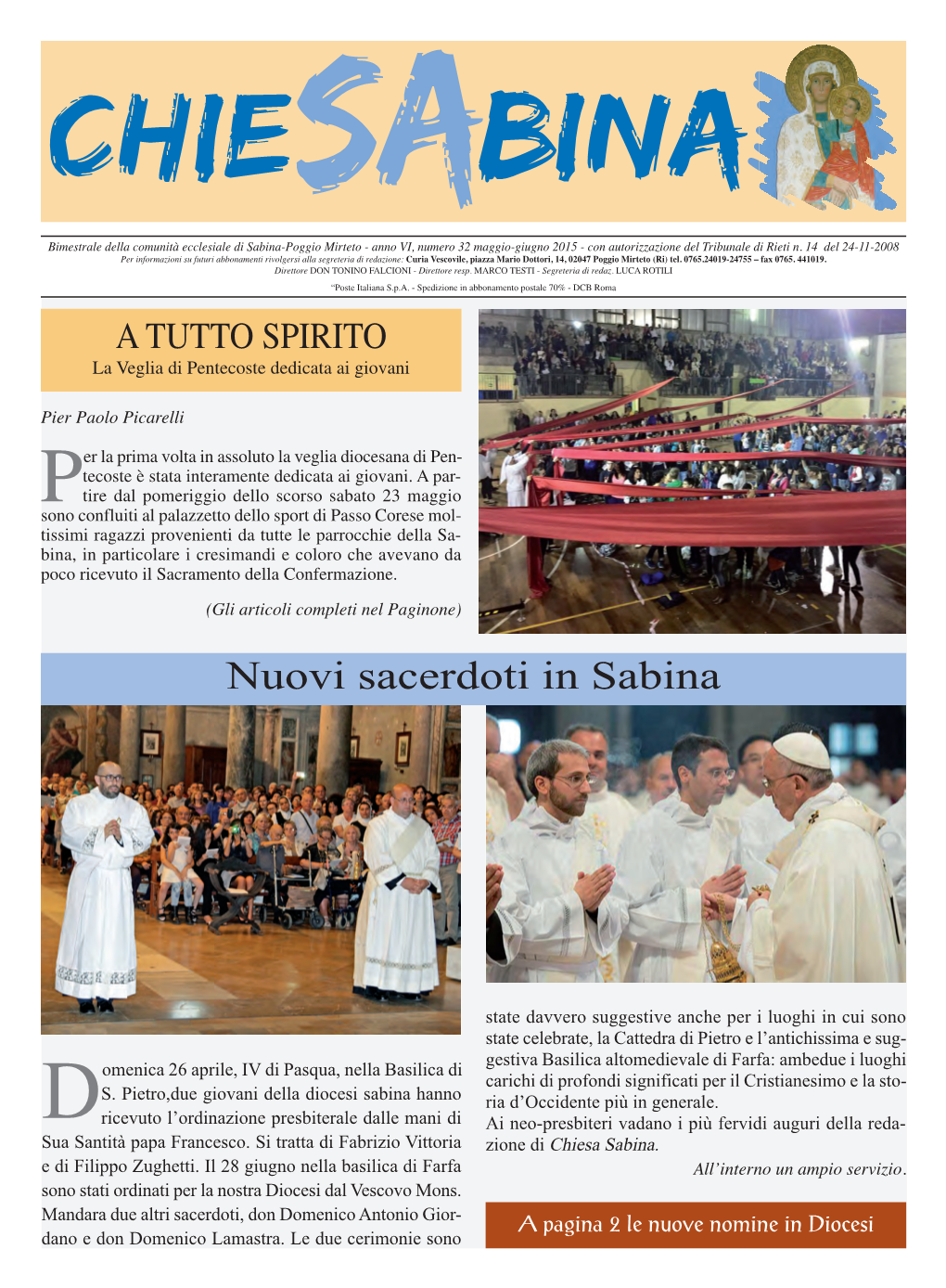 Nuovi Sacerdoti in Sabina