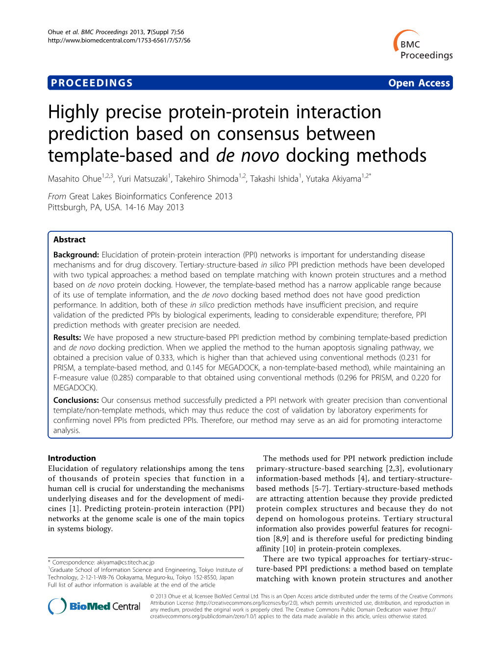 Highly Precise Protein-Protein Interaction Prediction Based On