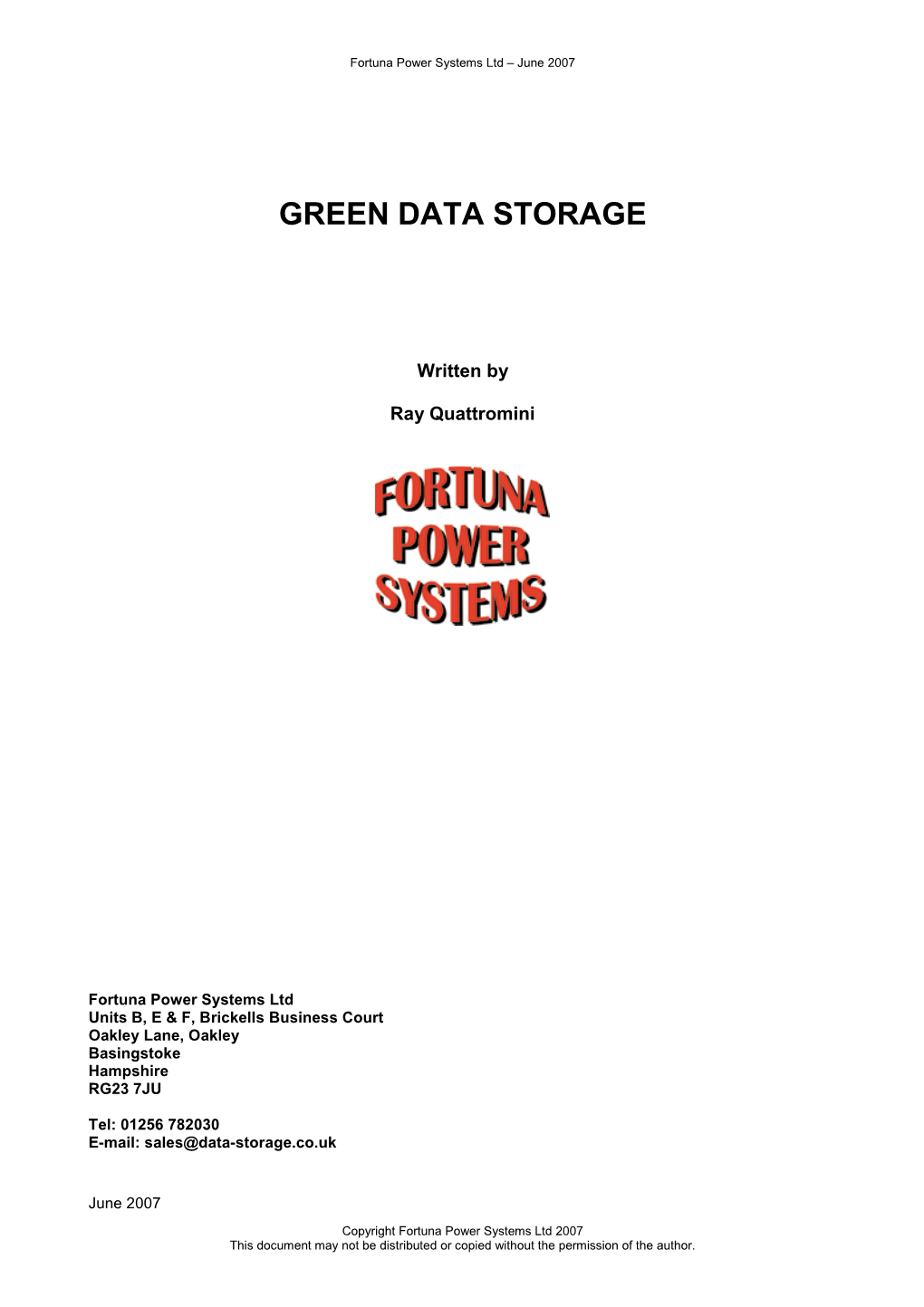 Green Data Storage