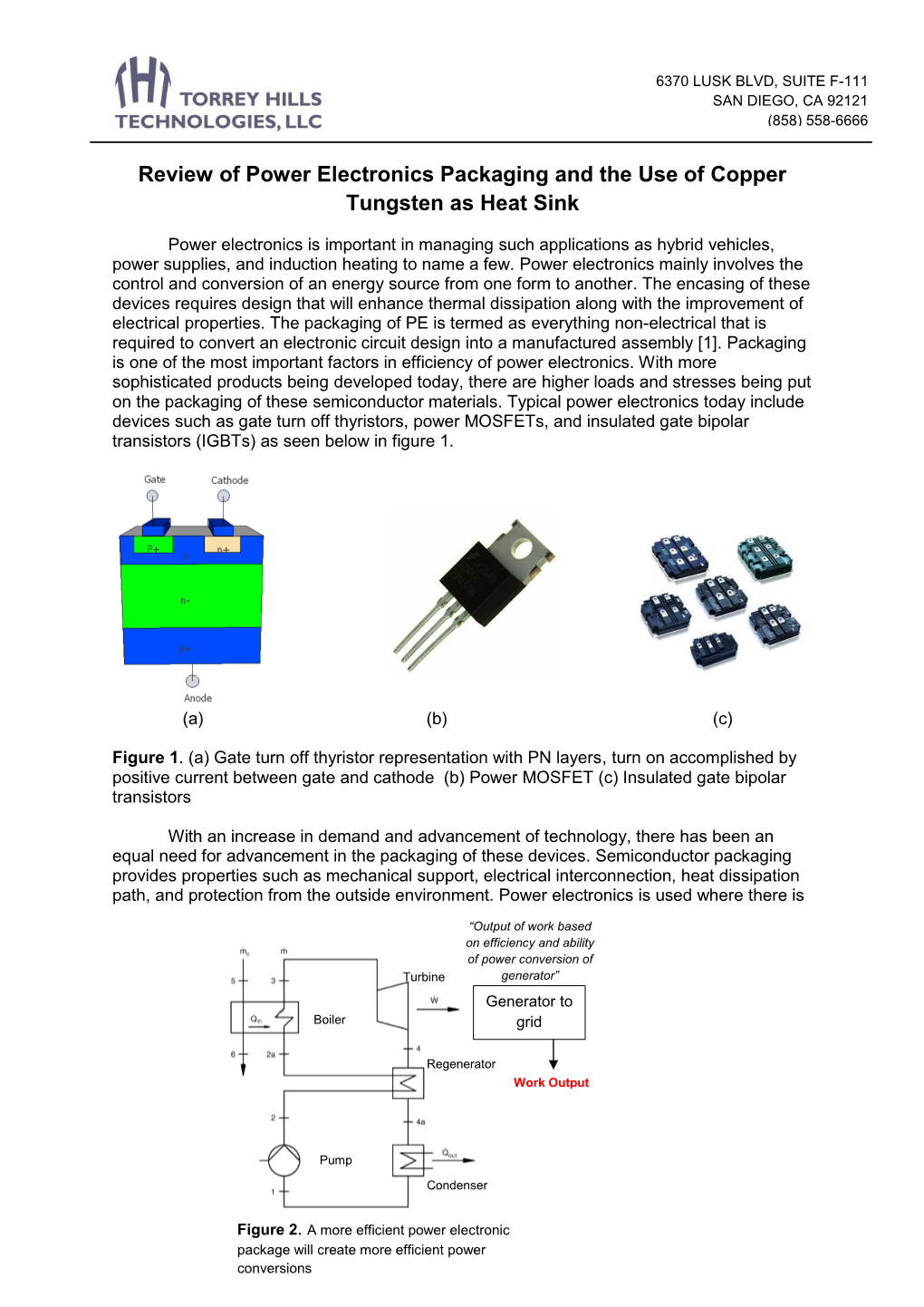 Review of Power Electronics Packaging and the Use of Copper Tungsten As Heat Sink