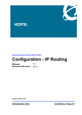 Configuration - IP Routing Release: 5.3 Document Revision: 01.01