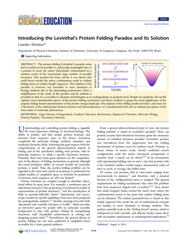 Introducing the Levinthal's Protein Folding Paradox and Its Solution