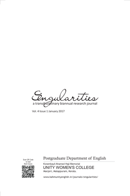 Singularities Vol 4 Issue 1