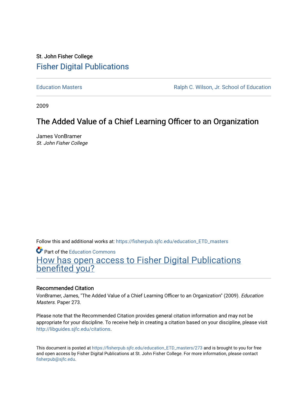 The Added Value of a Chief Learning Officer to an Organization