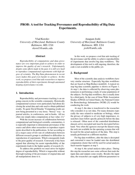 A Tool for Tracking Provenance and Reproducibility of Big Data Experiments