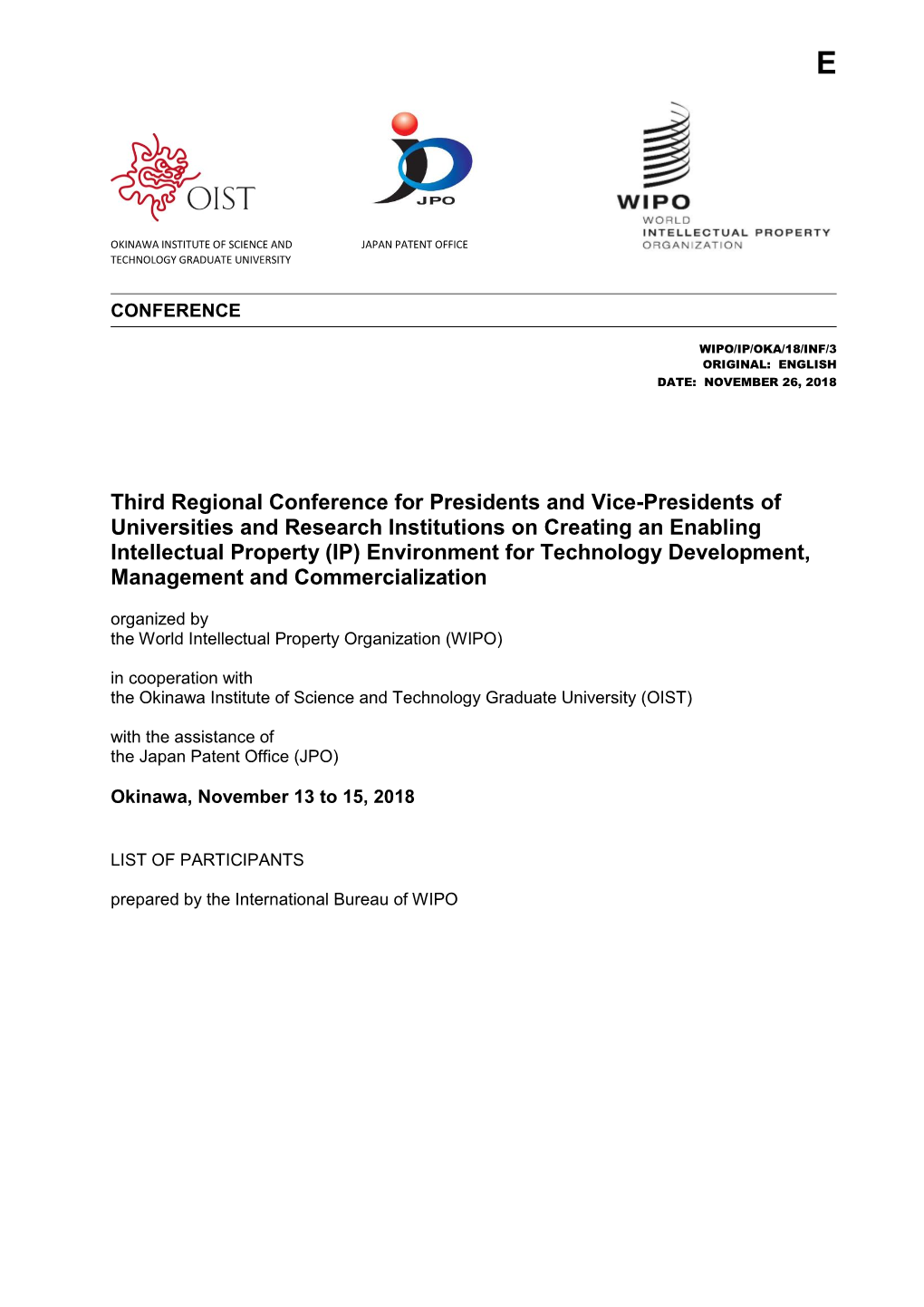 Third Regional Conference for Presidents and Vice-Presidents Of