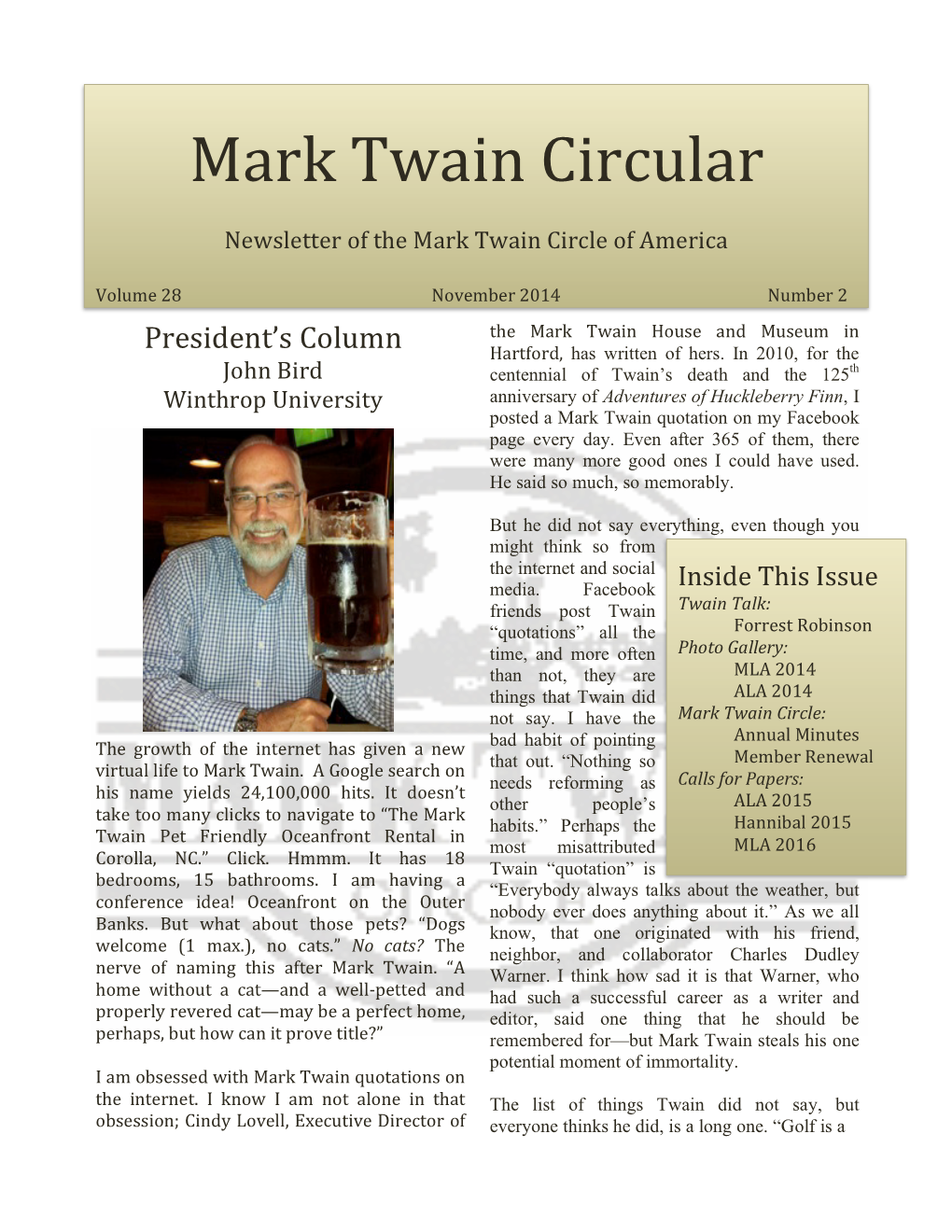 Mark Twain Circular