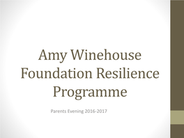 Amy Winehouse Foundation Resilience Programme