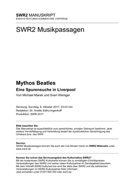 Mythos Beatles Eine Spurensuche in Liverpool Von Michael Marek Und Sven Weniger