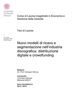 Nuovi Modelli Di Ricavo E Segmentazione Nell'industria