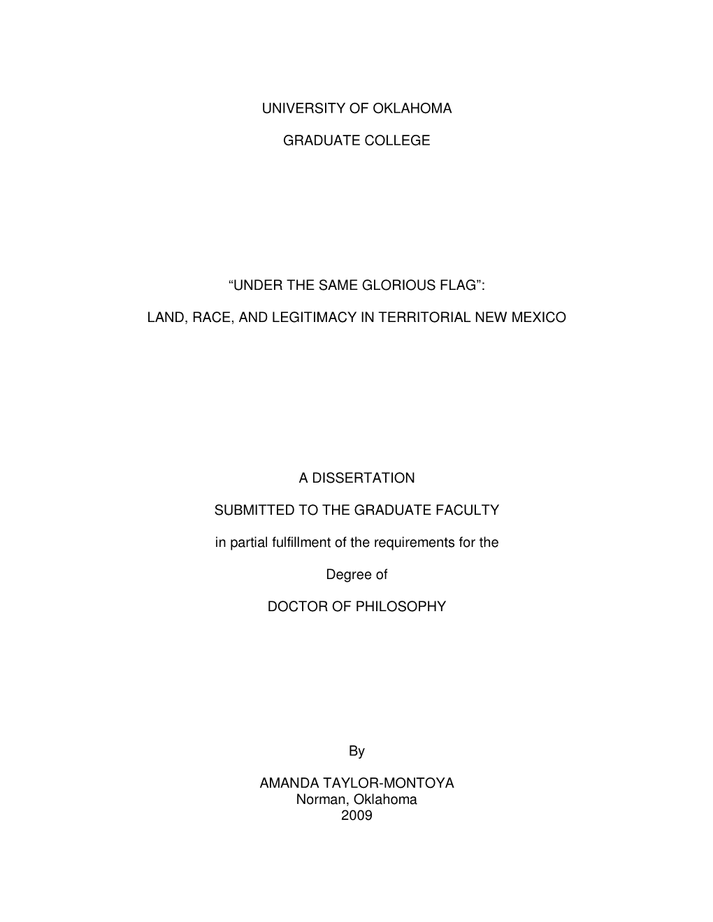 Land, Race, and Legitimacy in Territorial New Mexico