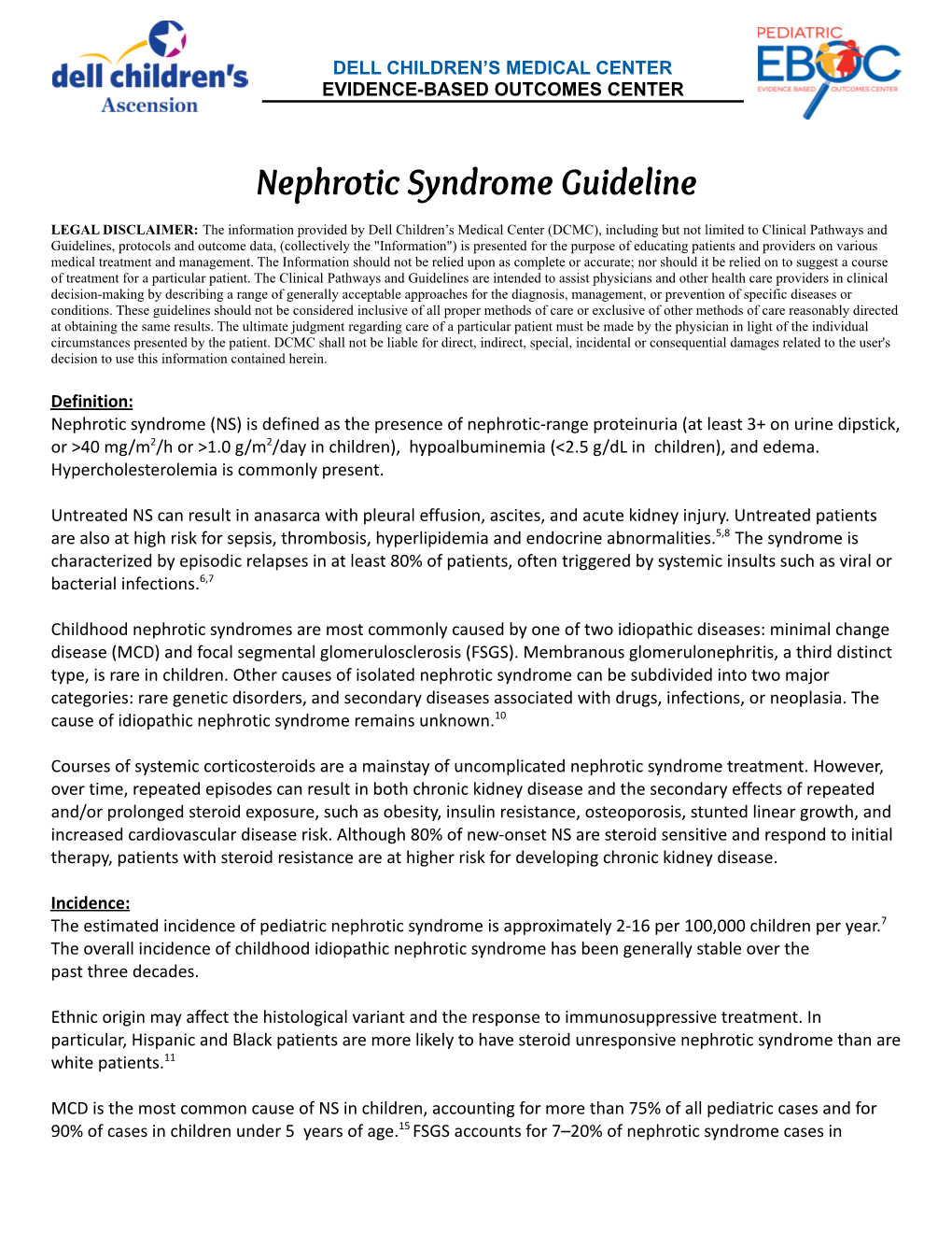Nephrotic Syndrome Guideline