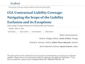 CGL Contractual Liability Coverage