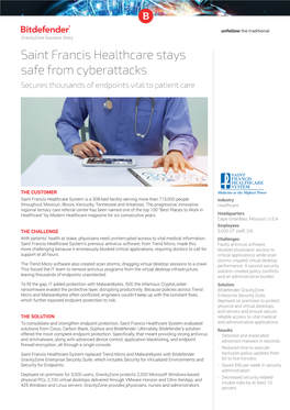 Saint Francis Healthcare Stays Safe from Cyberattacks Secures Thousands of Endpoints Vital to Patient Care