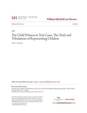 The Child Witness in Tort Cases: the Trials and Tribulations of R