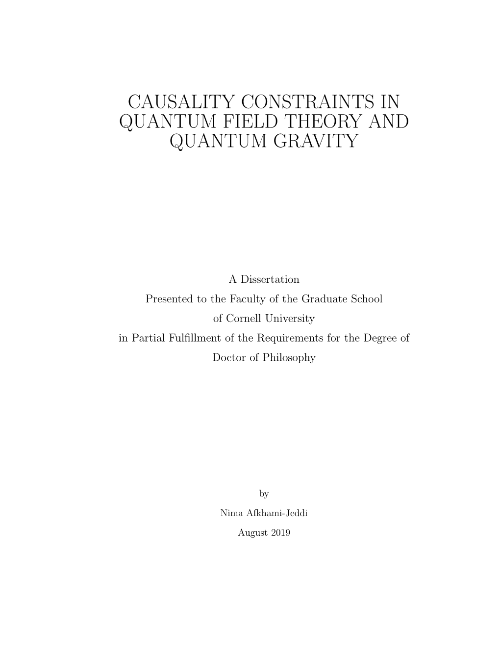 Causality Constraints in Quantum Field Theory and Quantum Gravity