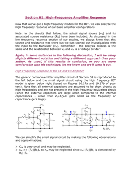 High-Frequency Amplifier Response