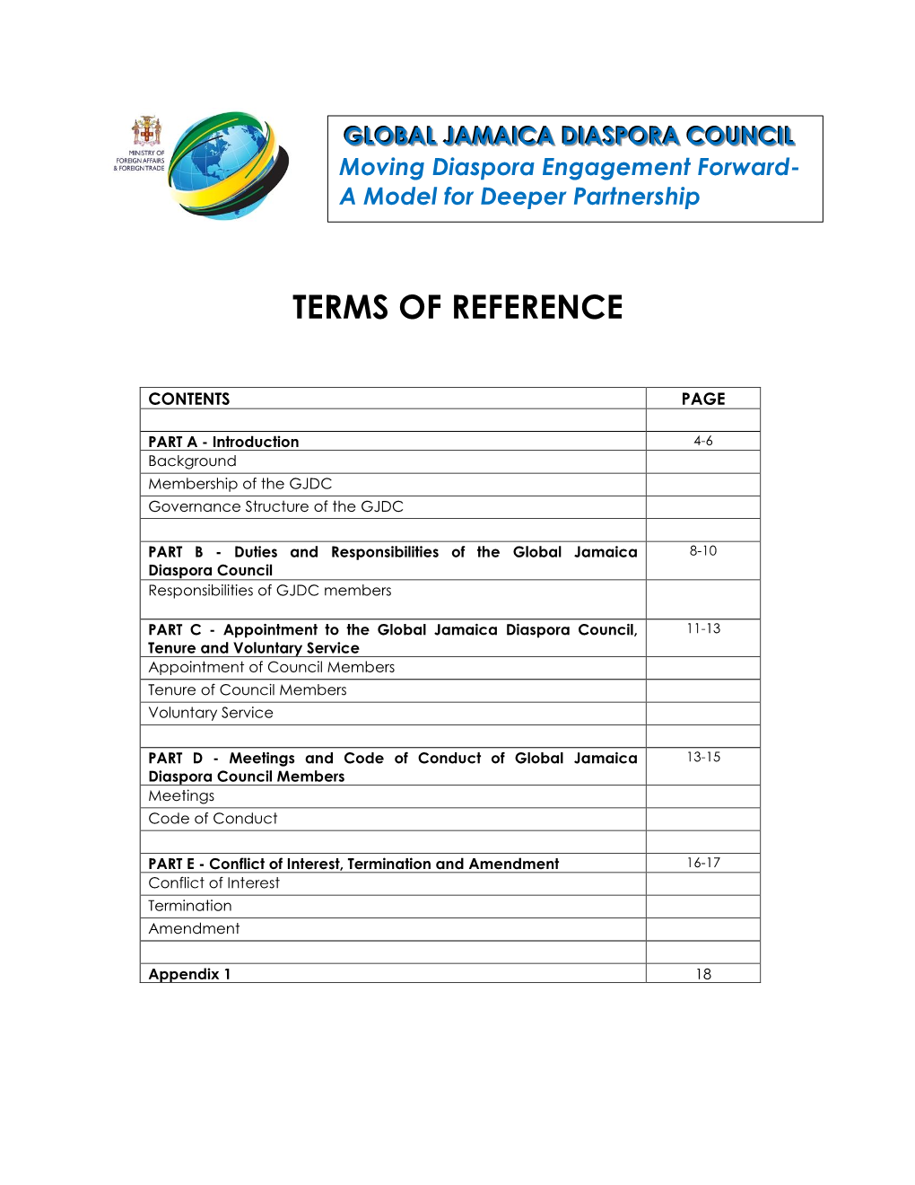 Terms of Reference