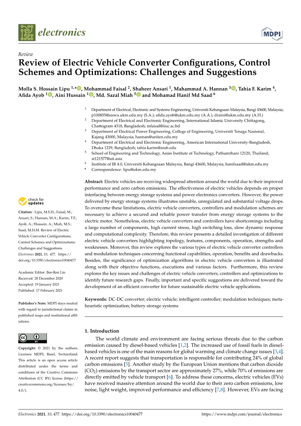 Review of Electric Vehicle Converter Configurations, Control Schemes