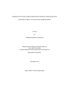 Radioactive Flow Characterization for Real-Time Detection