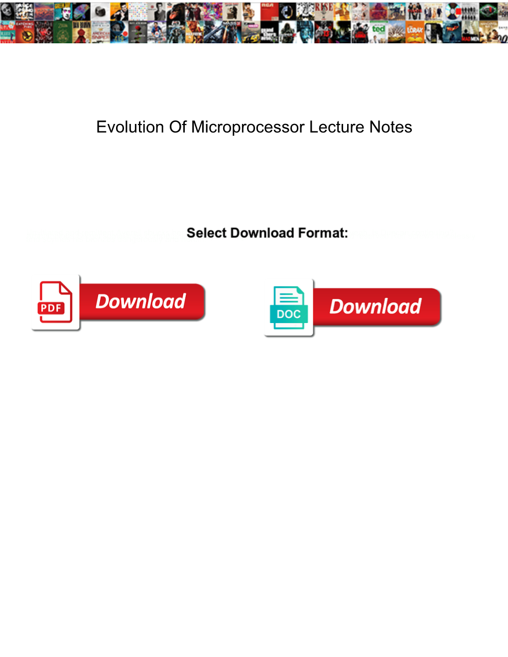 Evolution of Microprocessor Lecture Notes