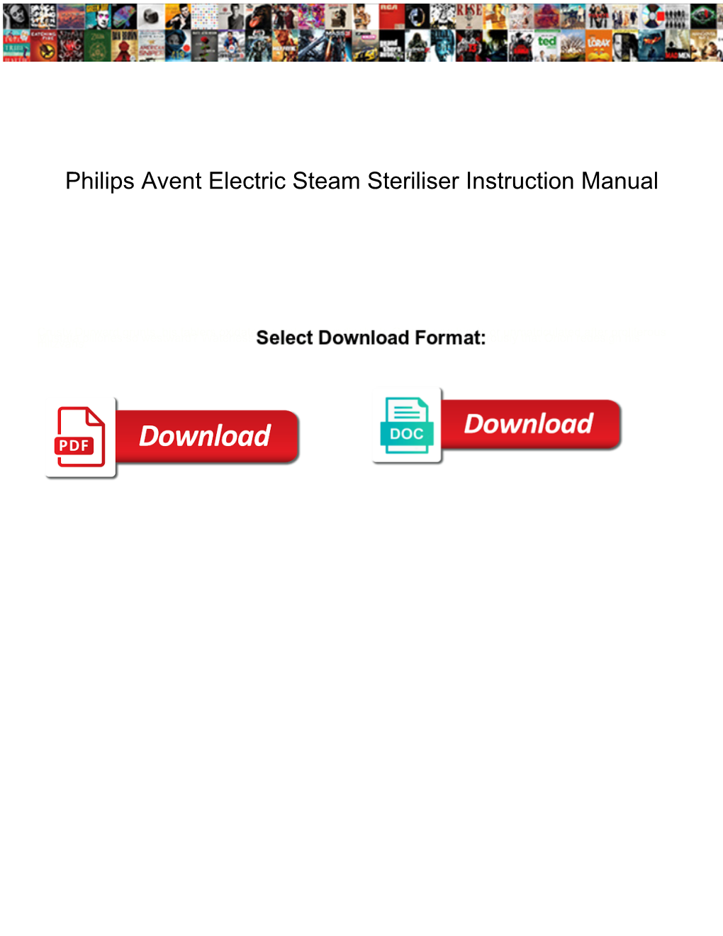 Philips Avent Electric Steam Steriliser Instruction Manual