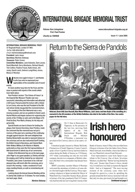 Irish Hero Honoured Comrade-In-Arms Jim Prendergast, “How Kit Enthusiastic and Helpful Member of the Trust