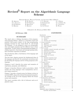 Revised5report on the Algorithmic Language Scheme