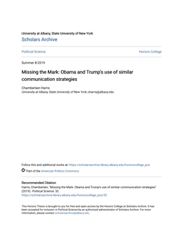 Obama and Trump's Use of Similar Communication Strategies