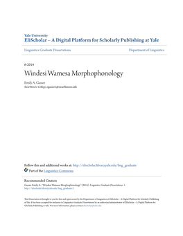 Windesi Wamesa Morphophonology Emily A