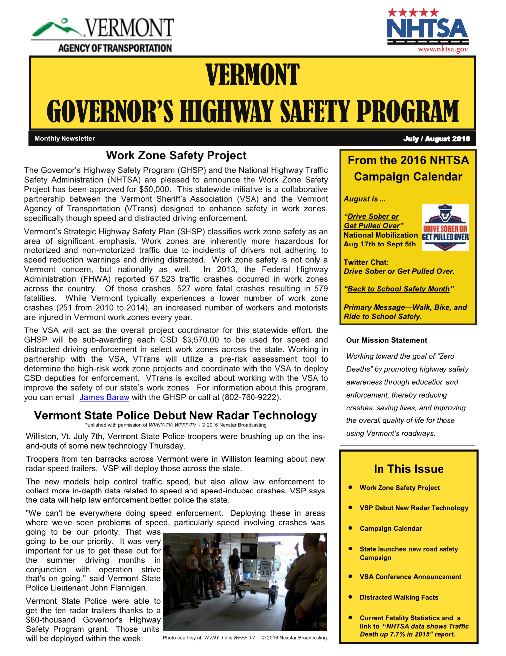 Vermont Governor's Highway Safety Program