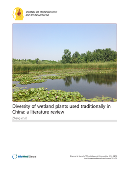 Diversity of Wetland Plants Used Traditionally in China: a Literature Review Zhang Et Al