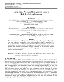 Large Scale Program Risk Analysis Using a Risk Breakdown Structure